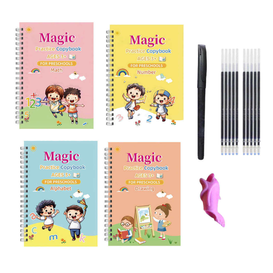 Reusable Magic Writing Practice Kit for Kids – Alphabet, Numbers, Math & Drawing