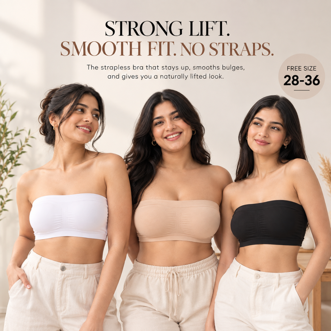 Strapless Padded Bra | Free Size 28–36