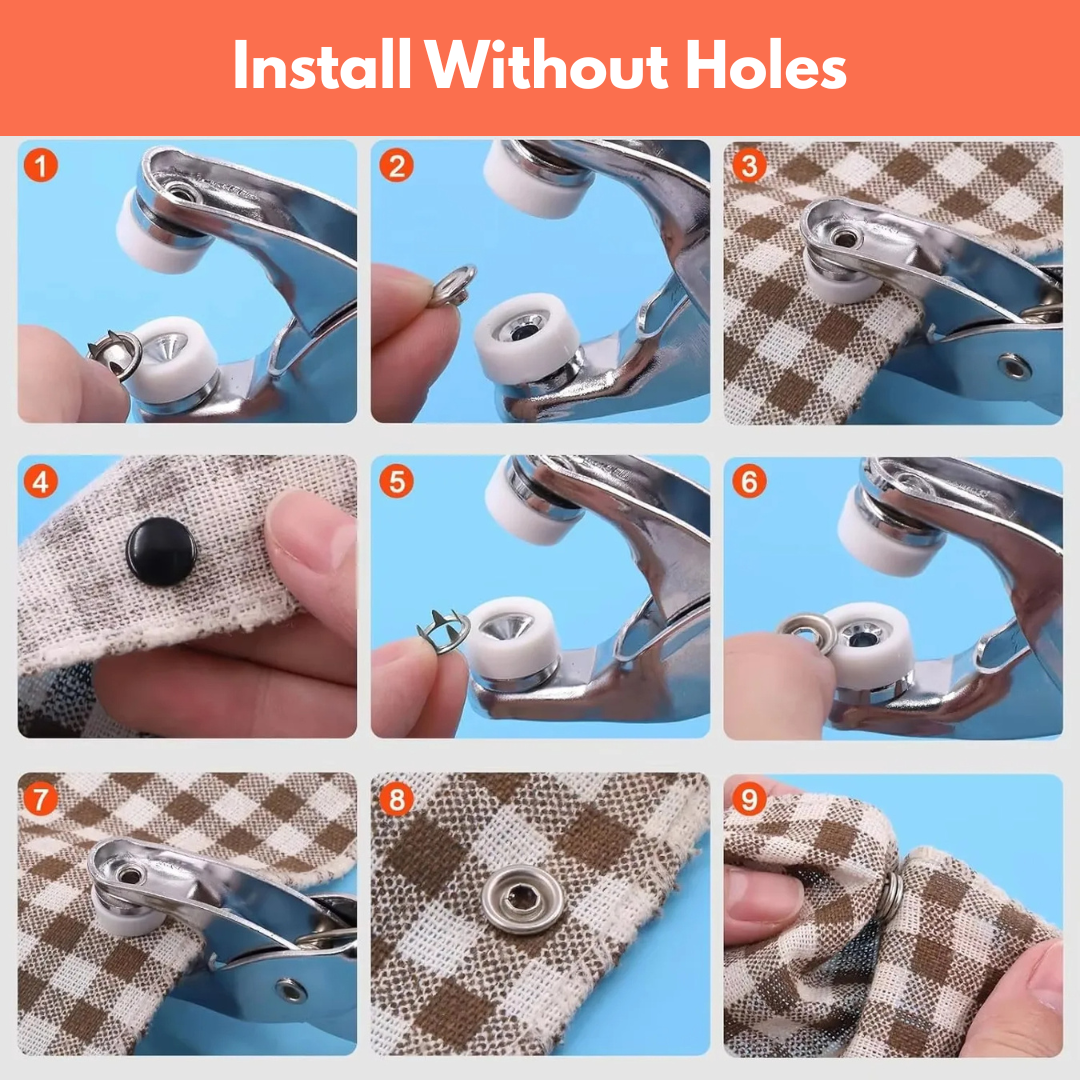 Hand Press Snap Button Kit – 50 Metal Buttons