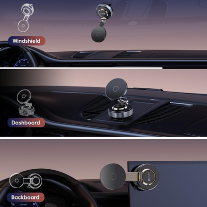 Magnetic Vacuum Car Phone Holder – 360° Adjustable for iPhone & Android