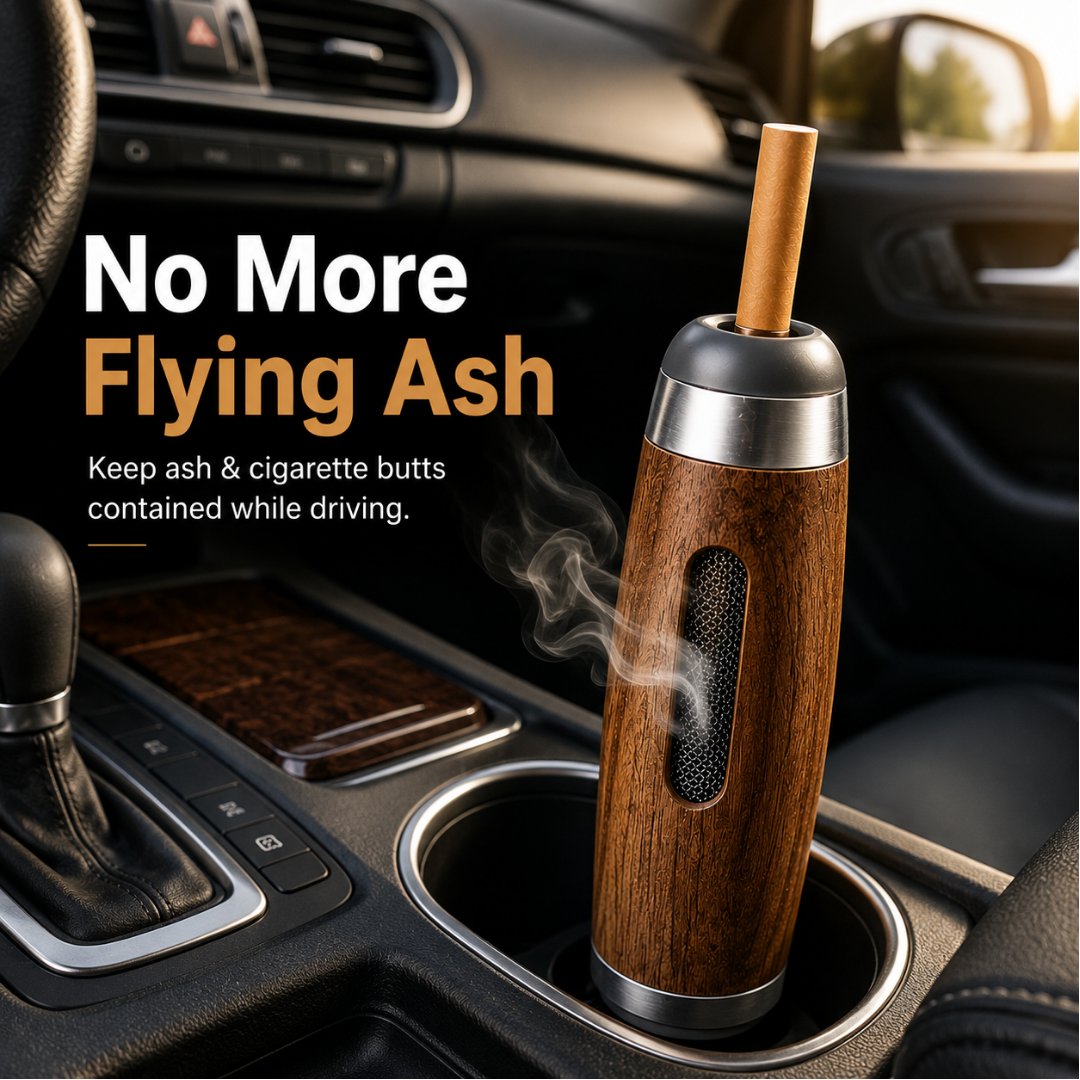 Premium Wood Ashtray Holder