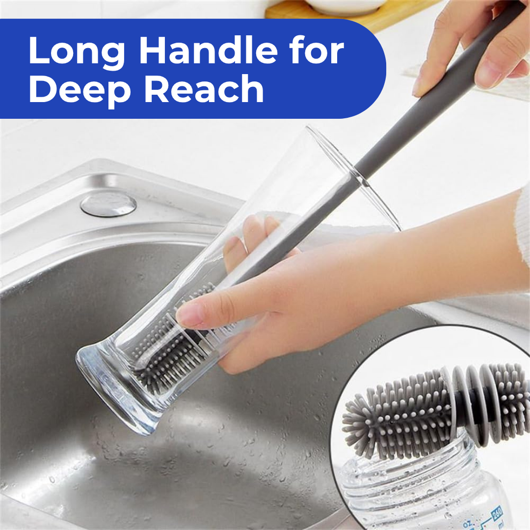 Silicone Bottle Cleaning Brush – Deep Reach & Flexible