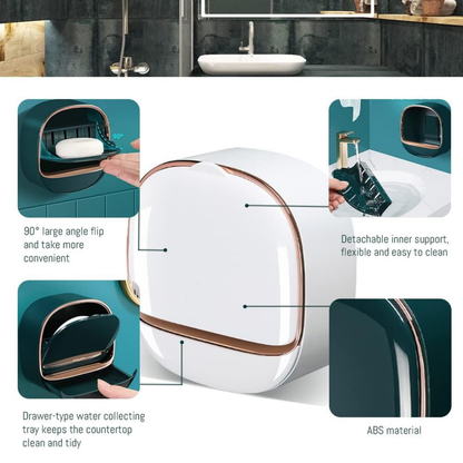 Smart Soap Holder – Leakproof Design with Self-Adhesive Wall Mount