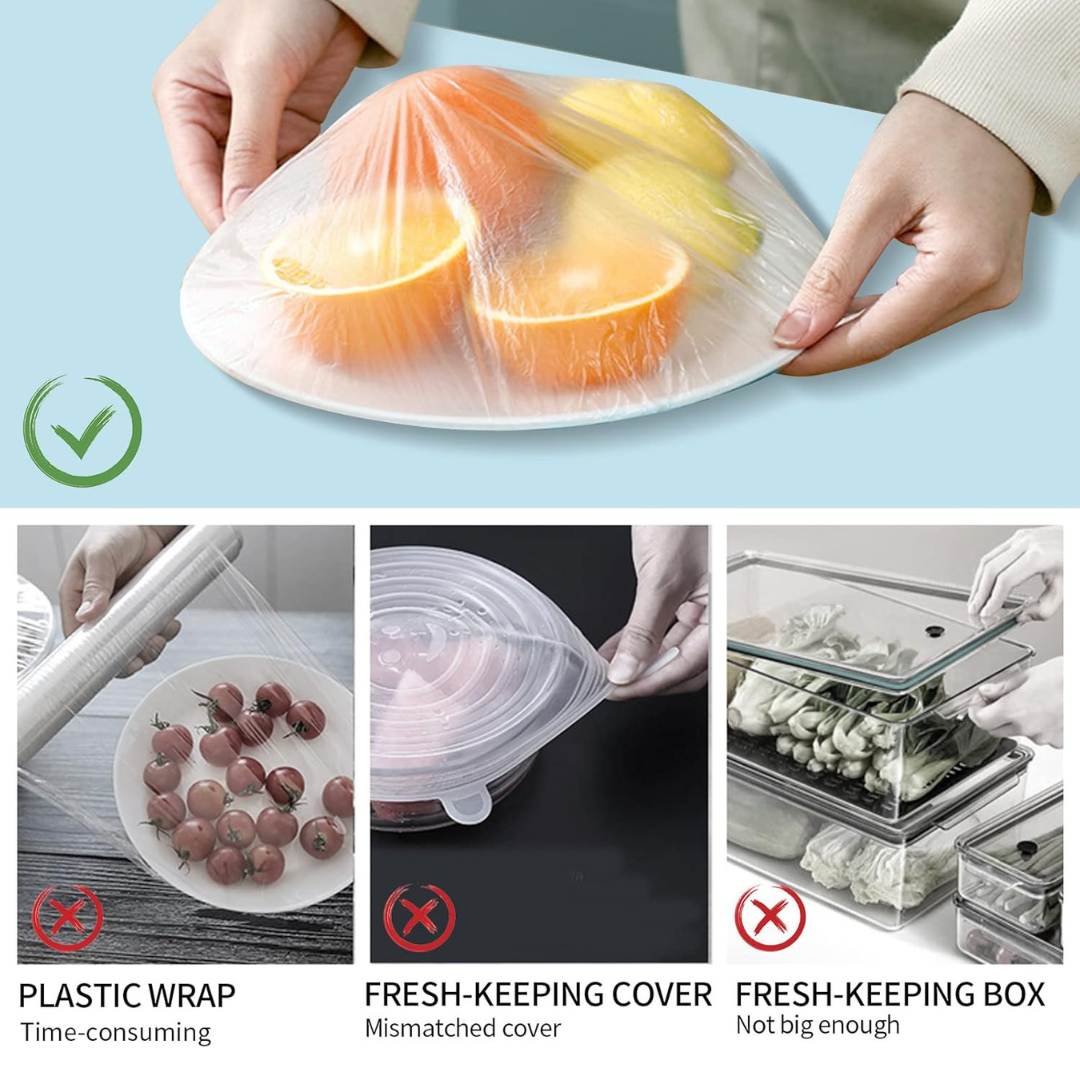100 PCS Stretchable Food Covers + FREE Gift
