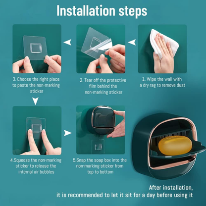 Smart Soap Holder – Leakproof Design with Self-Adhesive Wall Mount