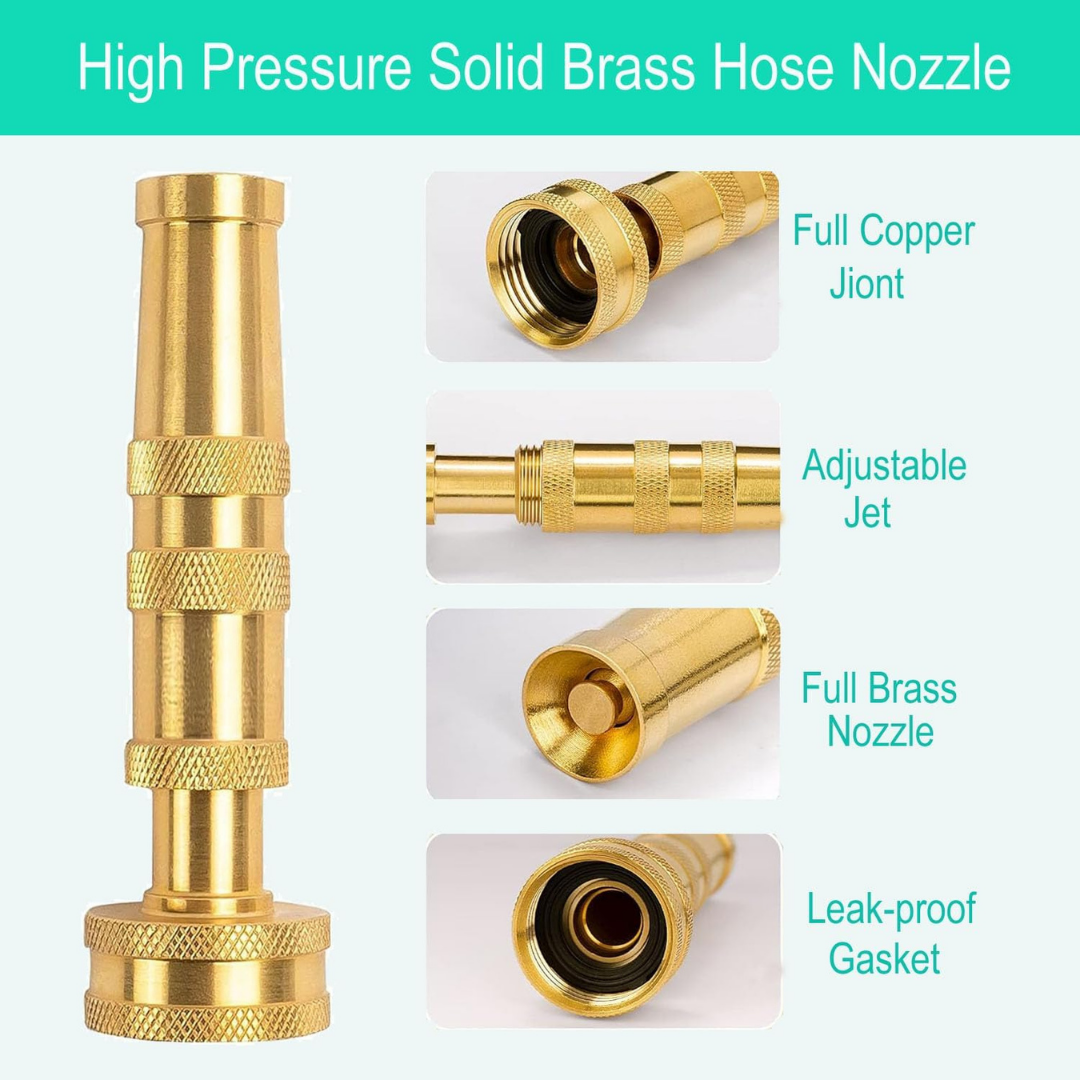 High Pressure Brass Hose Nozzle – 4 Spray Modes