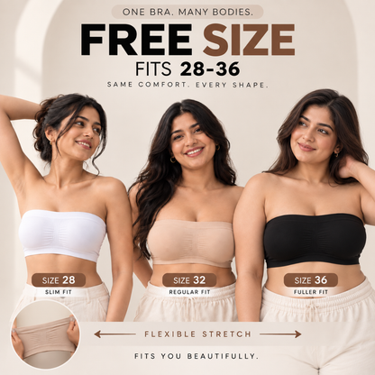 Strapless Padded Bra | Free Size 28–36
