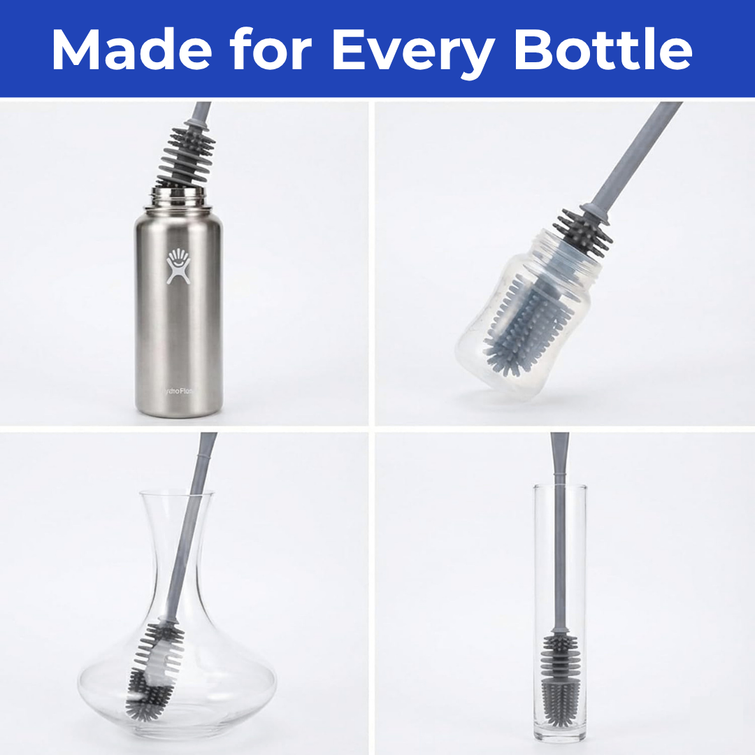 Silicone Bottle Cleaning Brush – Deep Reach & Flexible