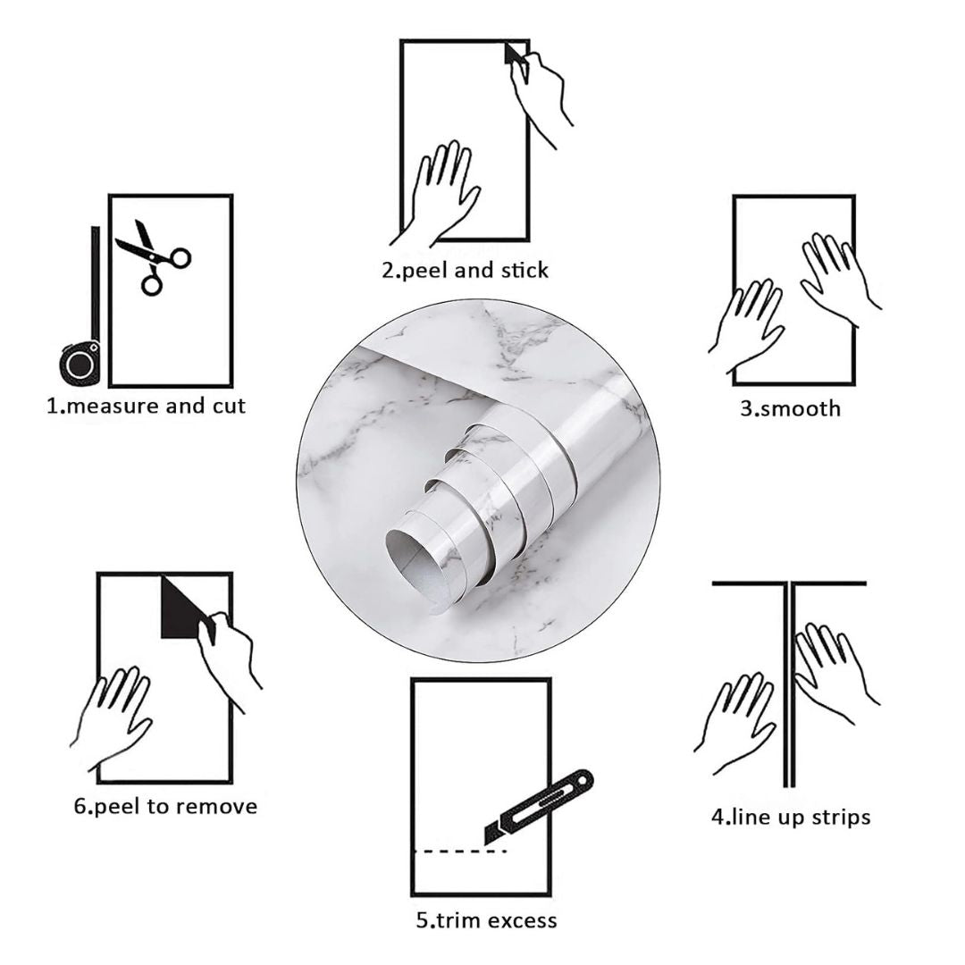 Marble Sheet Roll – Self-Adhesive & Elegant (2ft × 6.5ft)