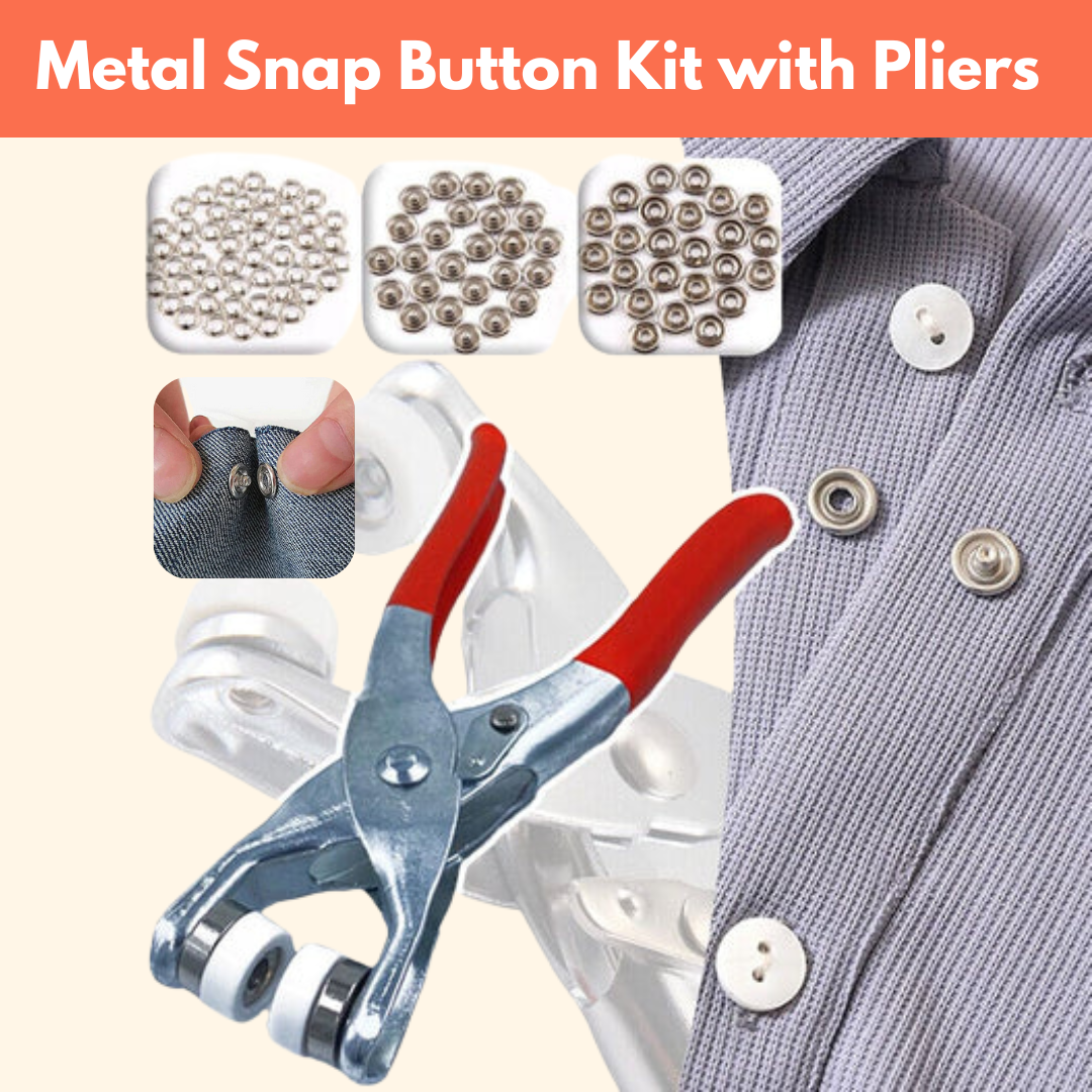 Hand Press Snap Button Kit – 50 Metal Buttons