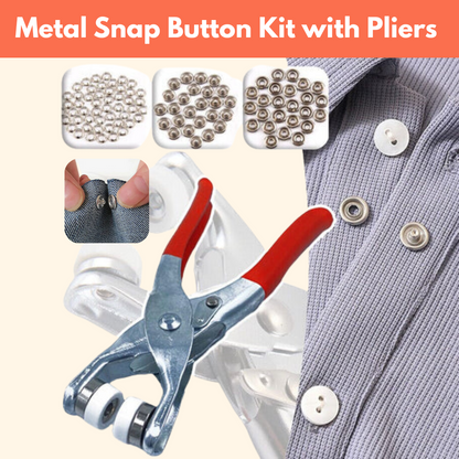 Hand Press Snap Button Kit – 50 Metal Buttons