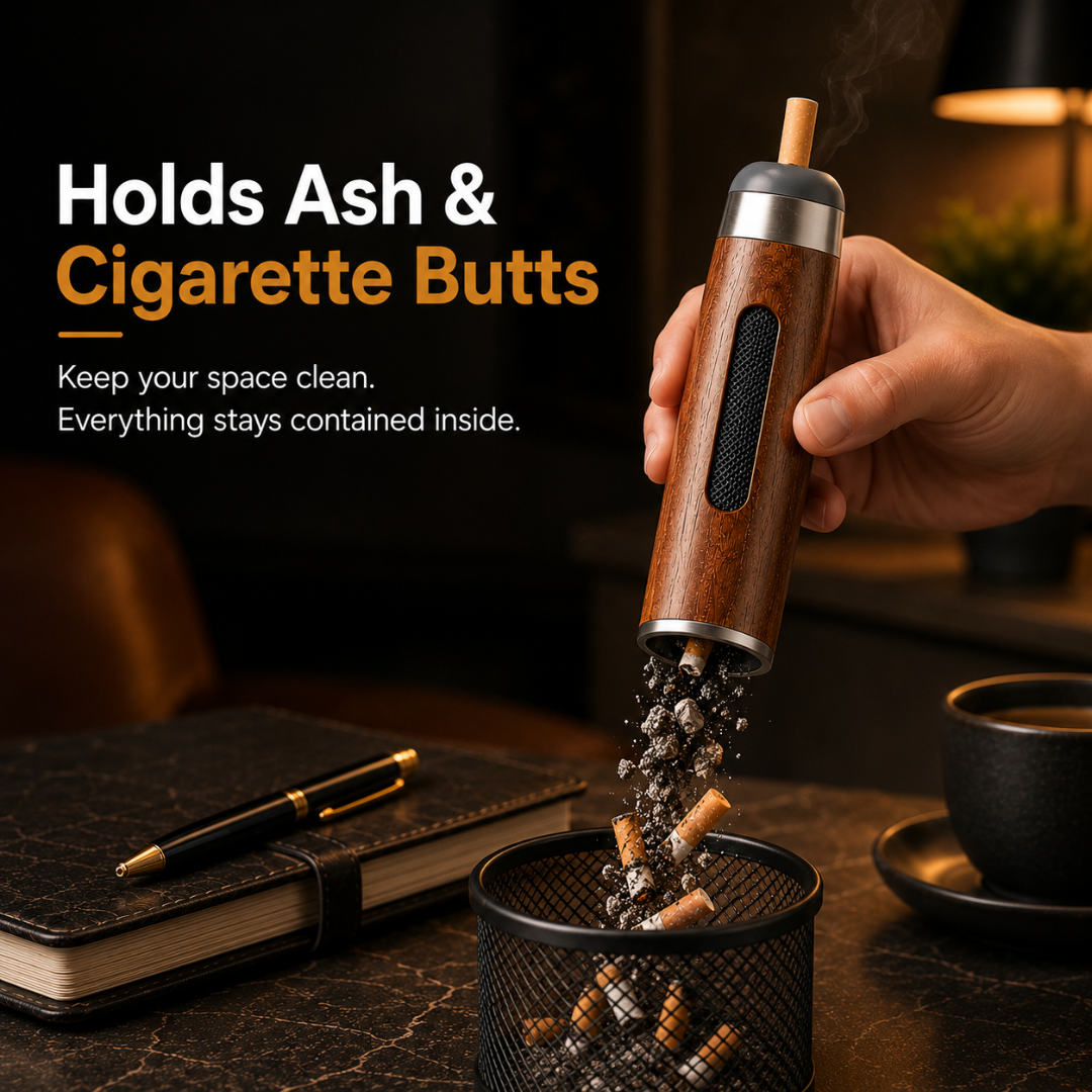 Premium Wood Ashtray Holder