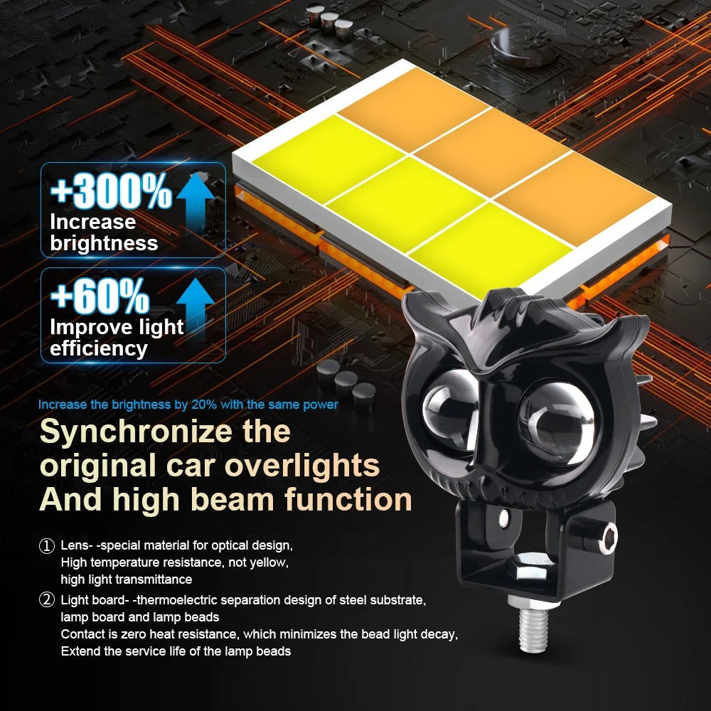 Led Motorcycle Headlight Owl Design