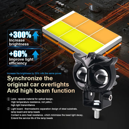 Led Motorcycle Headlight Owl Design